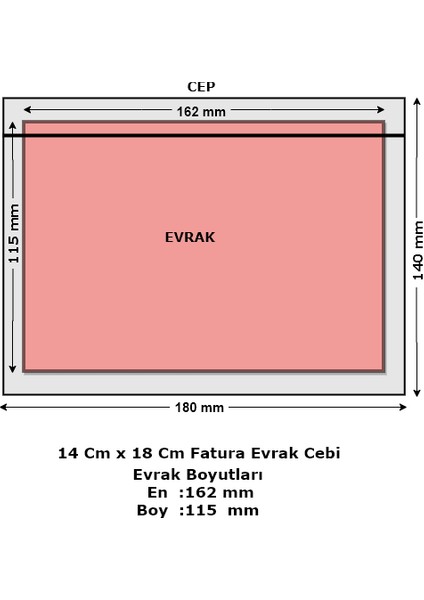 Yapışkanlı Fatura - Evrak Cebi 14 x 18 cm 250'LI