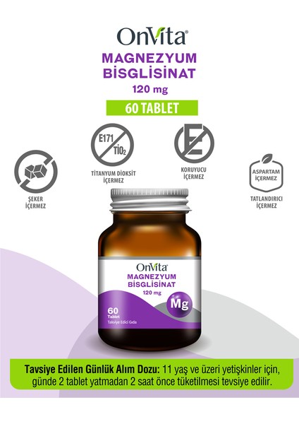 Magnezyum Bisglisinat 120 Mg modelleri