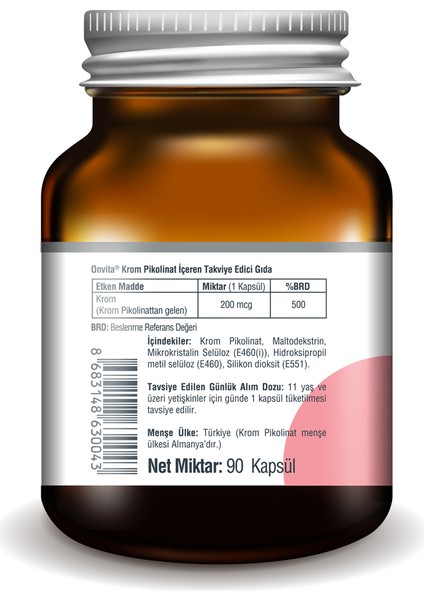 Krom Pikolinat 200 Mcg