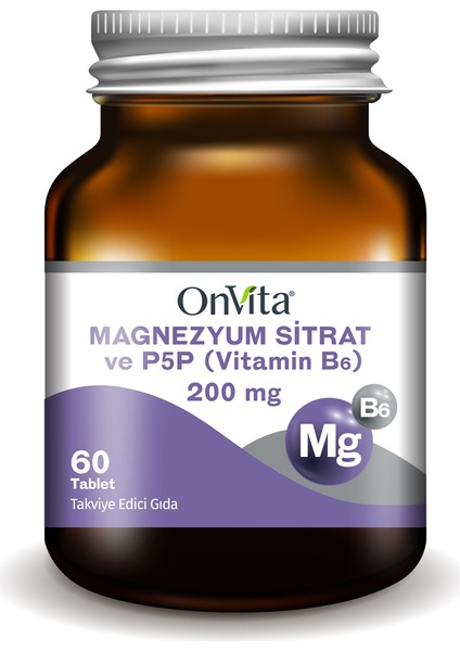 Magnezyum Sitrat ve P5P Vitamin B6 200 Mg