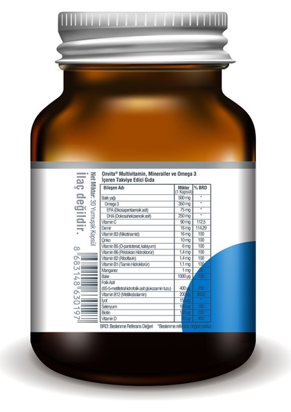 Multivitamin Mineraller ve Omega 3