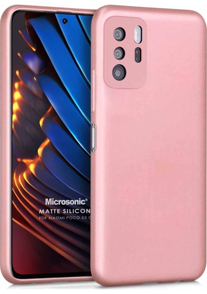 Matte Silicone Xiaomi Poco X3 Gt Kılıf Rose Gold