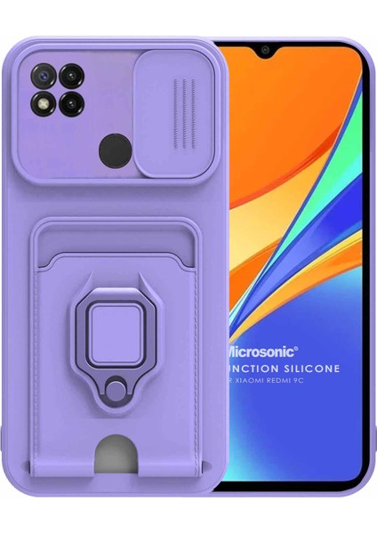 Xiaomi Redmi 9c Kılıf Multifunction Silicone Lila