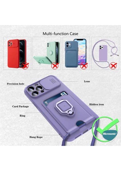 Xiaomi Redmi 9c Kılıf Multifunction Silicone Lila