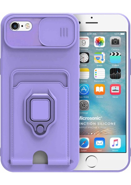 Apple iPhone 6s Plus Kılıf Multifunction Silicone Lila