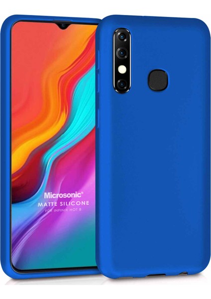 Matte Silicone Infinix Hot 8 Kılıf Mavi