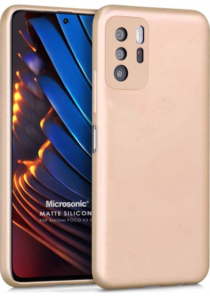 Matte Silicone Xiaomi Poco X3 Gt Kılıf Gold