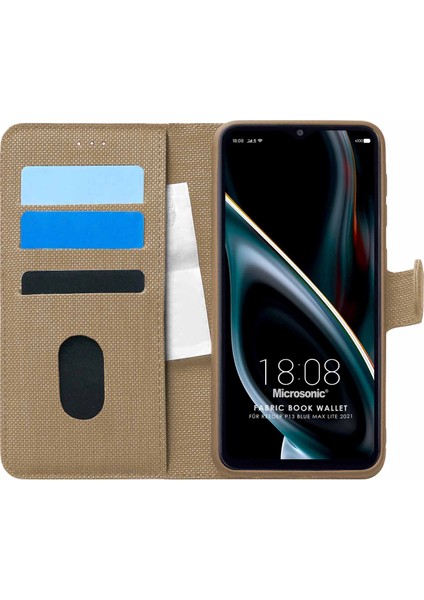 Reeder P13 Blue Max 2021 128 GB Kılıf Fabric Book Wallet Gold