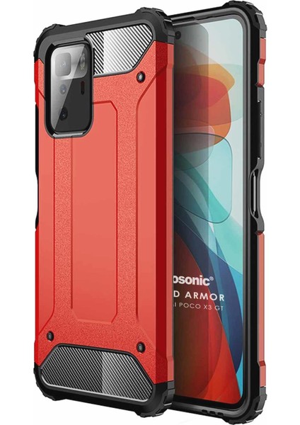 Xiaomi Poco X3 Gt Kılıf Rugged Armor Kırmızı