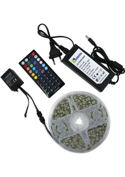 Hero LED 10 M 16 Renkli Rgb Set Şerit LED + Adaptör + Kumanda 10 M Rgb Şerit LED Set