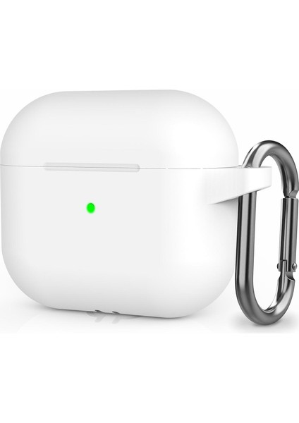 Apple Airpods 3 Askılı Mat Silikon Kılıf Beyaz