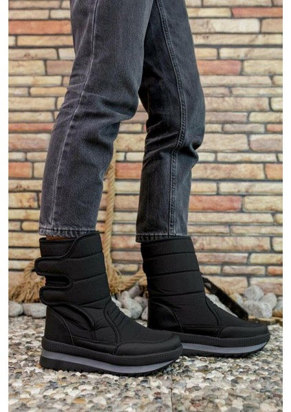 Modaonn Unisex Siyah Kürklü Kar Botu