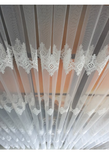 Lüks Tül Perde Brode 2 Işlem Beyaz Rengi - Pile 1e 2.,5 Sıklığı .en 500 , Boy 270 fırsatları