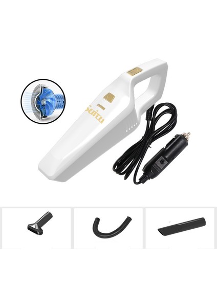 Kablo ile Araba Elektrikli Süpürge Elektrikli Süpürge Beyaz (Yurt Dışından)