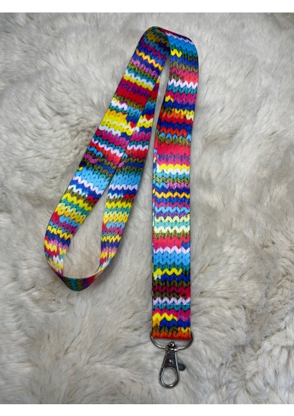 Renkli Örgü Desen Boyun Askı