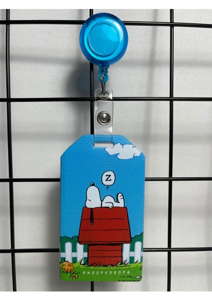 Snoopy Dog Mavi Yaka Kart Kılıfı