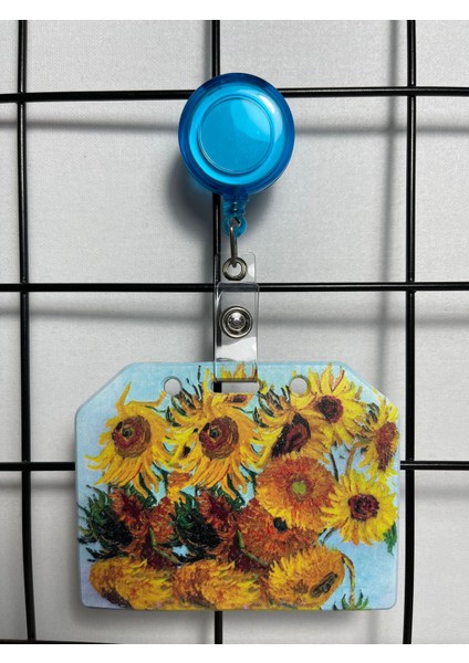 Van Gogh Ayçiçeği Yan Yaka Kart Kılıfı