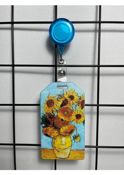 Van Gogh Ayçiçeği Dik Yaka Kart Kılıfı