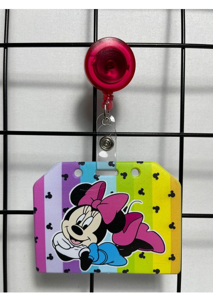 Minnie Mouse Renkli Yaka Kart Kılıfı