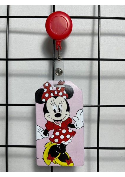 Minnie Mouse Pembe Yaka Kart Kılıfı