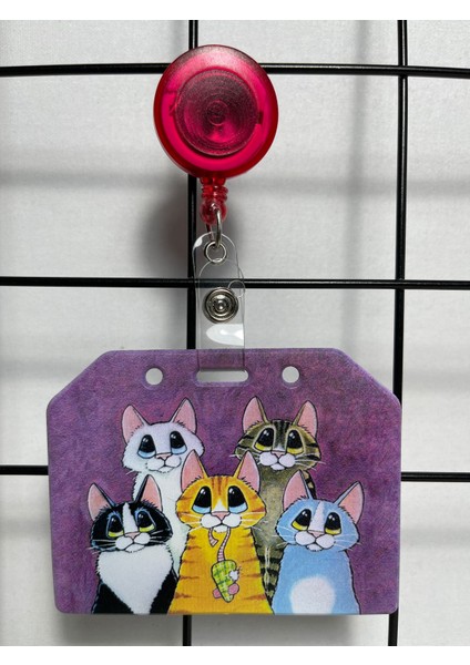 Kediler Yan Yaka Kart Kılıfı