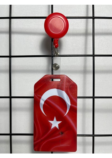 Türk Bayrağı Dik Yaka Kart Kılıfı