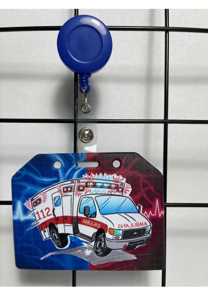 Acil 112 Ambulans Yan Yaka Kart Kılıfı