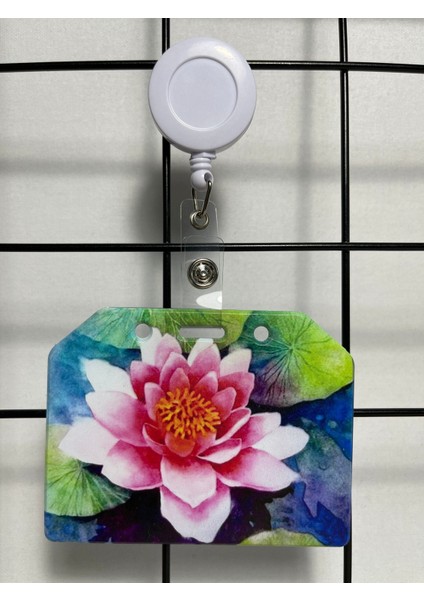 Lotus Çiçeği Yan Yaka Kart Kılıfı