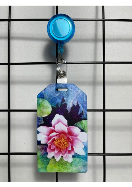 Lotus Çiçeği Dik Yaka Kart Kılıfı