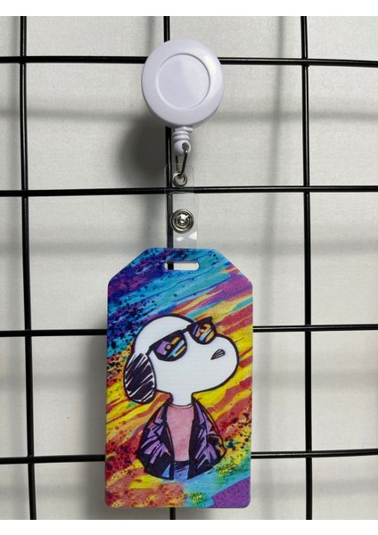 Snoopy Dog Renkli Dik Yaka Kart Kılıfı