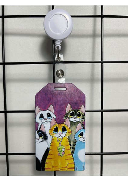 Kediler Dik Yaka Kart Kılıfı