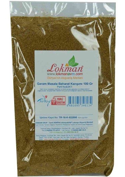 Garam Masala Baharat Karışımı 100 gr Paket