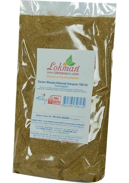 Garam Masala Baharat Karışımı 100 gr Paket