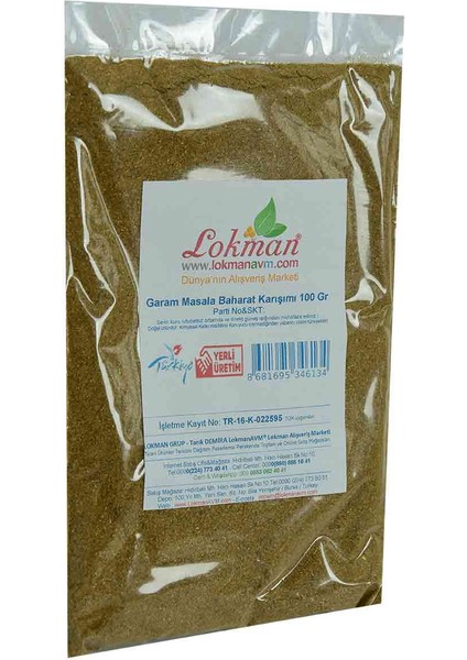 Garam Masala Baharat Karışımı 100 gr Paket