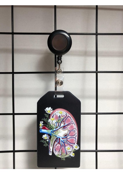 Çiçekli Böbrek Yaka Kart Kılıfı