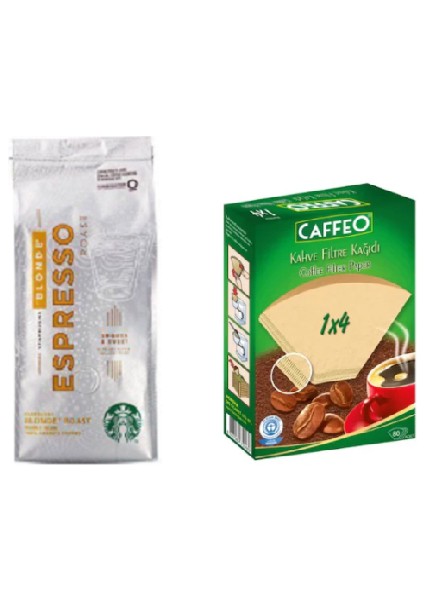 Caffe Blonde Espresso Roast Filtre Kahve 250 gr + Kahve Filtre Kağıdı No 4/80LI
