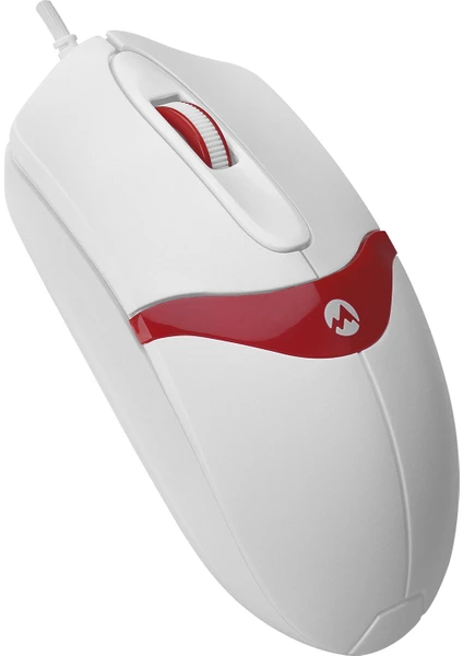 SM-220 USB 1200DPI 3D Optik Kablolu Mouse Beyaz-Kırmızı