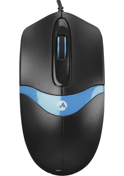 SM-220 USB 1200DPI 3D Optik Kablolu Mouse Siyah-Mavi