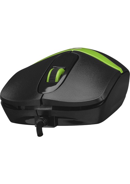 SM-220 USB  1200DPI 3D Optik Kablolu Mouse Siyah-Yeşil