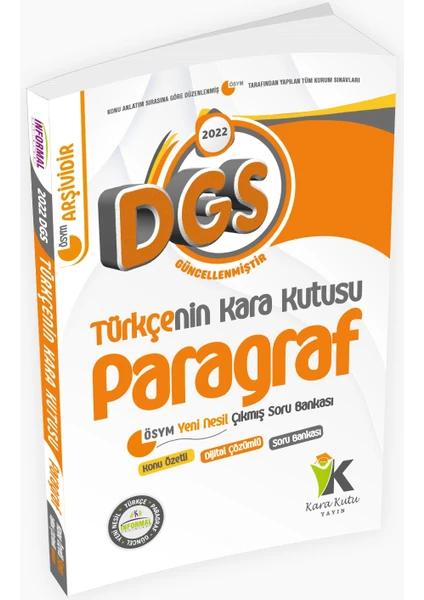 İnformal Yayınları DGS Türkçenin Kara Kutusu Paragraf Konu Özetli Dijital Çözümlü Çıkmış Sor Bankası