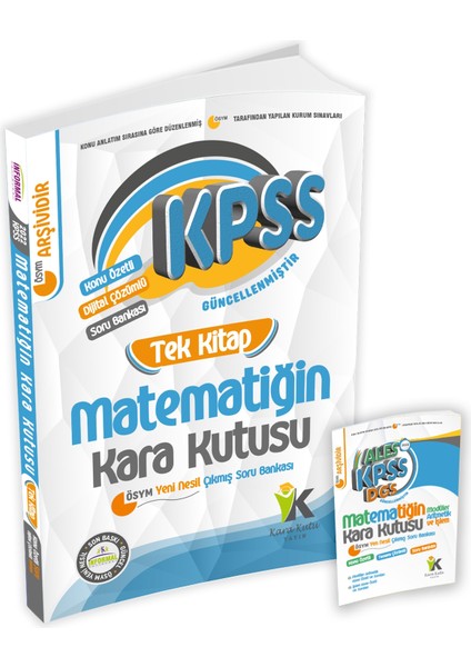 KPSS Matematiğin Kara Kutusu Tek Kitap Konu Özetli Dijital Çözümlü Çıkmış Sor Bankası