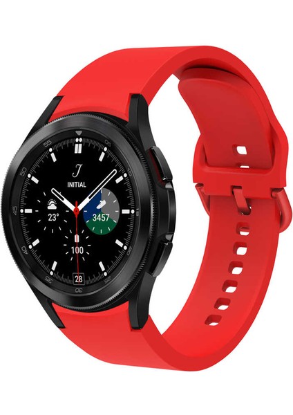 Samsung Galaxy Watch 4 Klasik Esnek Silikon Kordon Kayış 44MM Krd-50 Kırmızı
