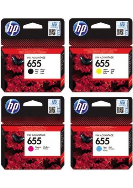 Hp 655 Sarı Kırmızı Mavi Siyah Kartuş Seti 3525-4615-4625