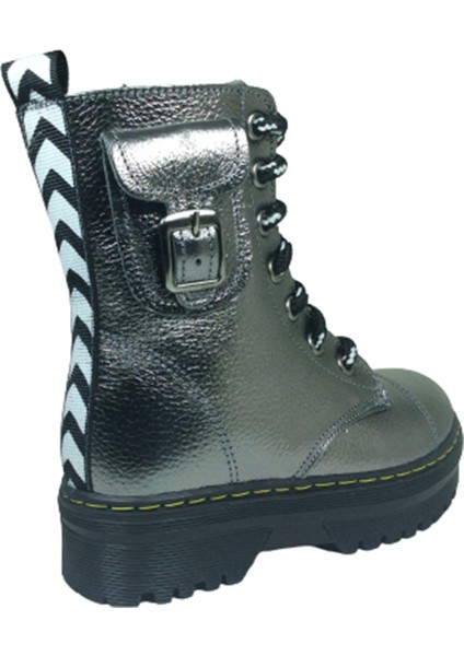 Ortopedikal Turkuaz Patik Kız Çocuk Bot Platin Fermuarlı ve Bağcıklı % 100 Deri Ortopedik Anatomik fırsatları