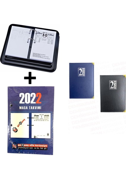 2022 Ajanda Set-(2 Adet Ajanda ve Masa Takvimi ve Standart Takvim Altlığı BR-168