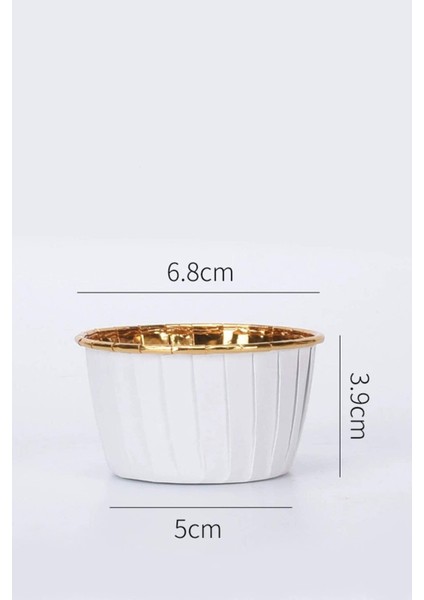 Beyaz Gold Muffin Kek Kapsülü Cupcake Kalıbı 25'li