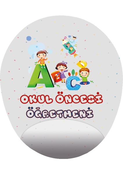 Anasınıfı Öğretmeni Baskılı Özel Tasarım Oval Mouse Pad
