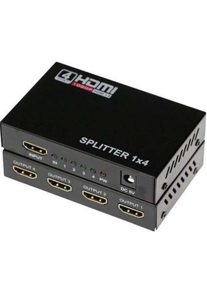PX-5004 1080P 2k 4K UHD 4 Port HDMI Splitter (Adaptörlü)
