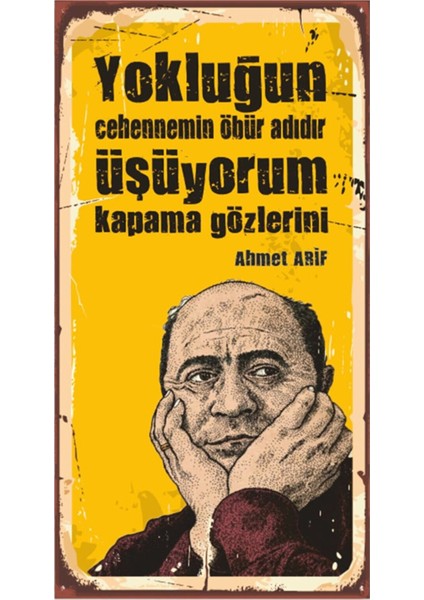 Vintage Ahşap Poster Ahmet Arif Şair