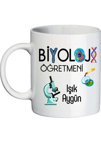 Biyoloji Öğretmenine Hediye Isimli Kupa Bardak - Öğretmenler Günü Hediyesi